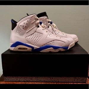 Nike Air Jordan 6 Retro Shoes White/Sport Blue-White